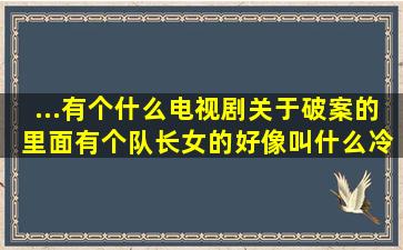 ...有个什么电视剧关于破案的 里面有个队长女的,好像叫什么冷队。这是...