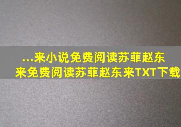 ...来小说免费阅读苏菲赵东来免费阅读苏菲赵东来TXT下载