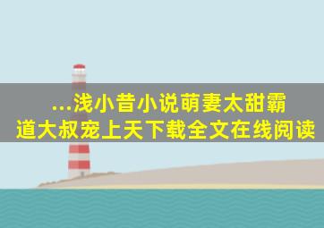 ...浅小昔小说萌妻太甜霸道大叔宠上天下载全文在线阅读