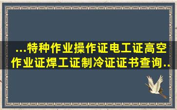 ...特种作业操作证(电工证、高空作业证、焊工证、制冷证)证书查询...