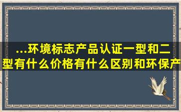 ...环境标志产品认证一型和二型有什么价格有什么区别,和环保产品认证...