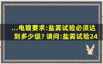 ...电镀要求:盐雾试验必须达到多少级? 请问:盐雾试验24小时是多少级?