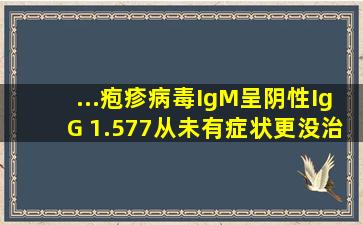 ...疱疹病毒IgM呈阴性;IgG 1.577;从未有症状,更没治疗过,怎么会有抗体?