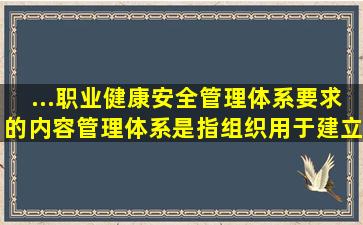 ...职业健康安全管理体系要求》的内容,管理体系是指组织用于建立...