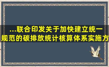 ...联合印发《关于加快建立统一规范的碳排放统计核算体系实施方案》