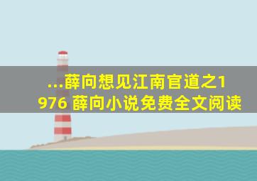 ...薛向想见江南官道之1976 薛向小说免费全文阅读