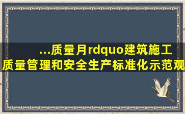 ...质量月”建筑施工质量管理和安全生产标准化示范观摩工地的通知