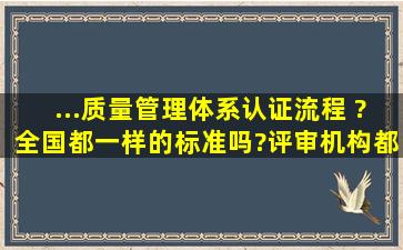 ...质量管理体系认证流程 ?全国都一样的标准吗?评审机构都有哪=几=个?