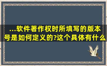 ...软件著作权时,所填写的版本号是如何定义的?这个具体有什么要求吗?