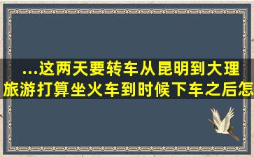 ...这两天要转车从昆明到大理旅游,打算坐火车,到时候下车之后怎么坐车...