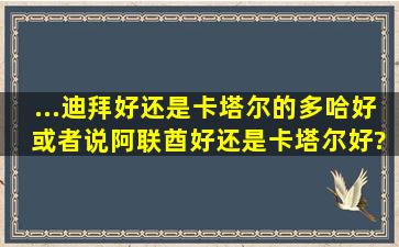 ...迪拜好还是卡塔尔的多哈好 或者说阿联酋好还是卡塔尔好? 说说哪个...