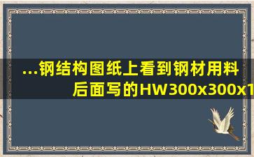 ...钢结构图纸上看到钢材用料后面写的HW300x300x10x15这是什么意思