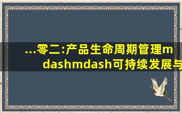 ...零二:产品生命周期管理——可持续发展与成熟度模型(二) 