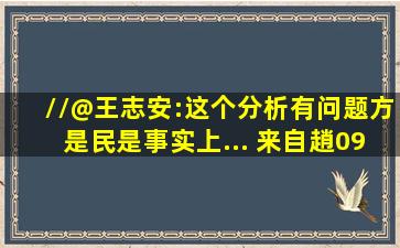 //@王志安:这个分析有问题,方是民是事实上... 来自趙0911 