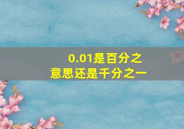 0.01是百分之意思还是千分之一