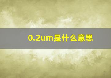 0.2um是什么意思