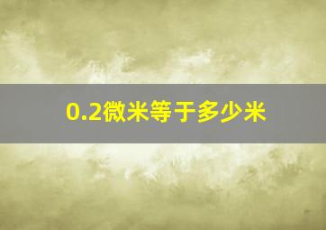 0.2微米等于多少米