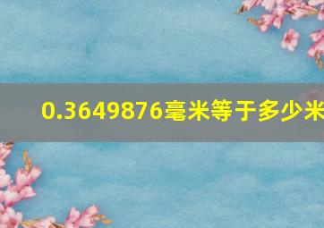 0.3649876毫米等于多少米