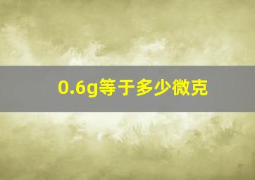 0.6g等于多少微克