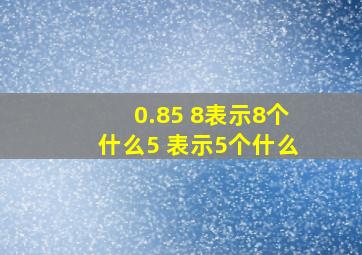 0.85 8表示8个什么5 表示5个什么