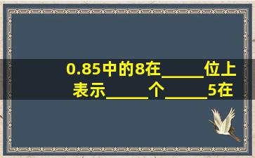 0.85中的8在_____位上,表示_____个_____;5在_____表示_...