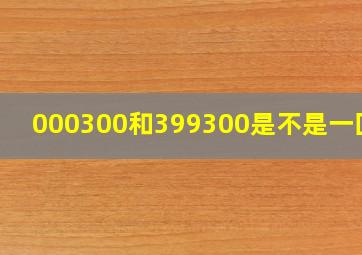 000300和399300是不是一回事(