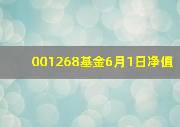 001268基金6月1日净值