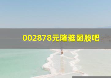 002878元隆雅图股吧