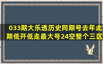 033期大乐透历史同期号,去年此期低开低走最大号24,空整个三区