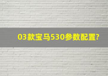 03款宝马530参数配置?