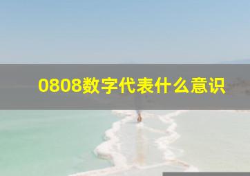 0808数字代表什么意识