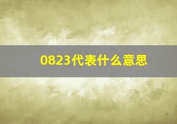 0823代表什么意思(