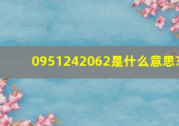 0951242062是什么意思?