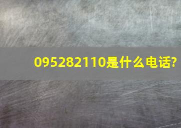 095282110是什么电话?