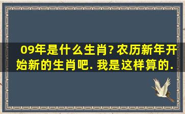 09年是什么生肖? 农历新年开始新的生肖吧. 我是这样算的.