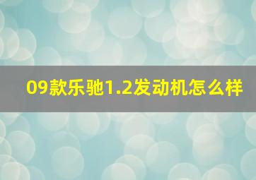 09款乐驰1.2发动机怎么样