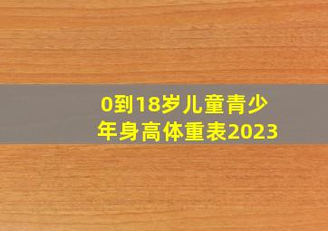 0到18岁儿童青少年身高体重表2023