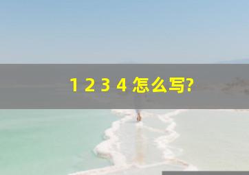 1 2 3 4 怎么写?