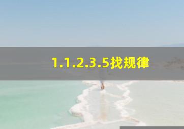 1.1.2.3.5找规律