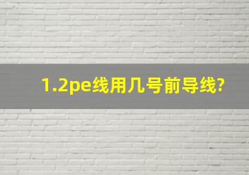 1.2pe线用几号前导线?