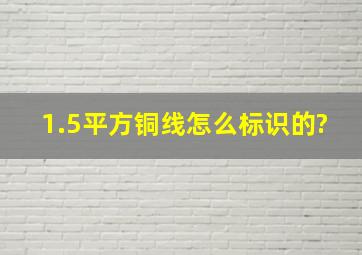 1.5平方铜线怎么标识的?