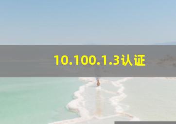 10.100.1.3认证