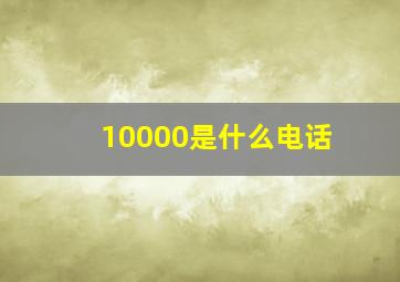 10000是什么电话