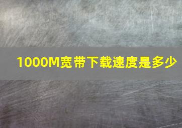 1000M宽带下载速度是多少 