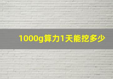 1000g算力1天能挖多少