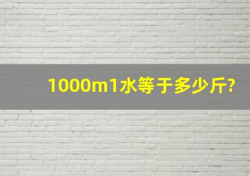 1000m1水等于多少斤?