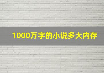 1000万字的小说多大内存