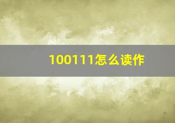 100111怎么读作