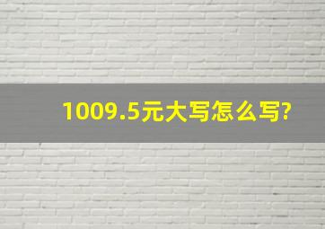 1009.5元大写怎么写?