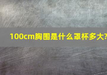 100cm胸围是什么罩杯多大?